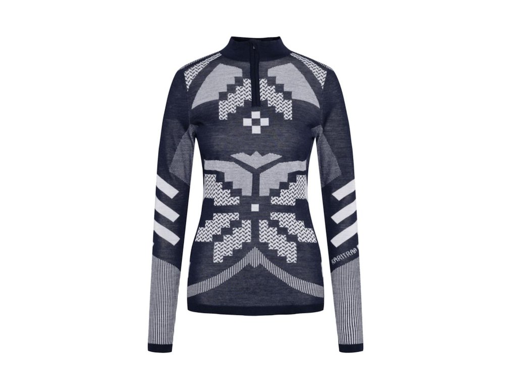 Kari Traa Faith Half Zip langærmet trøje merino blå dame