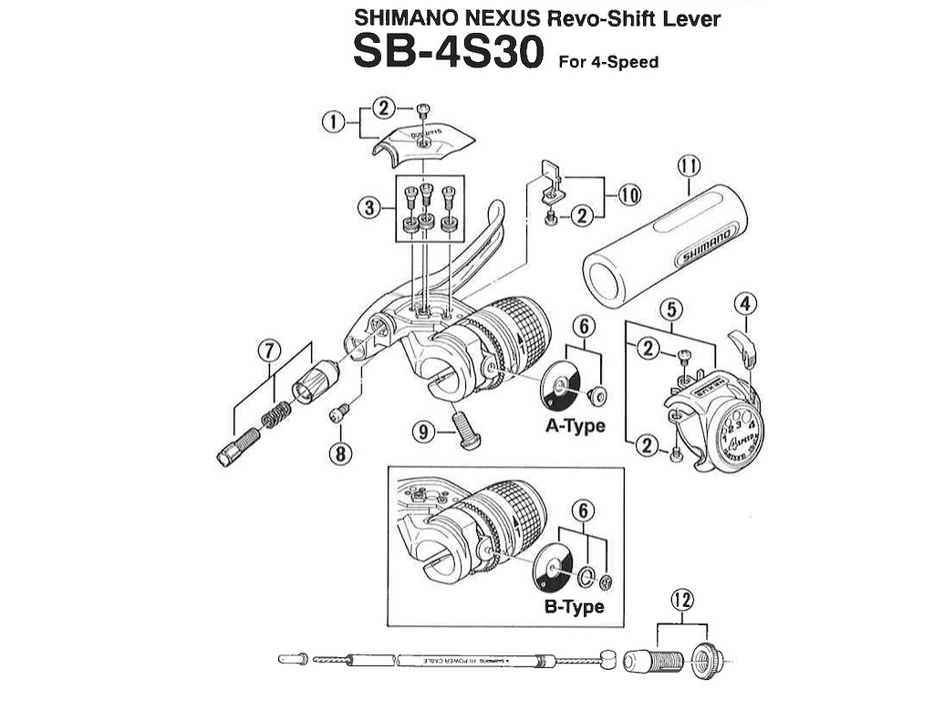 Shimano Nexus 4 indikator dæksel til revo greb model SB-4S30