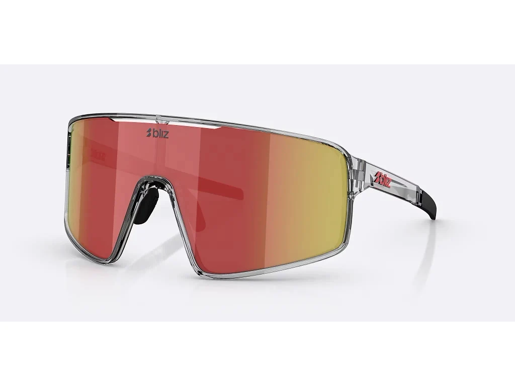 Bliz P001 X-Large - Cykelbriller - Transparent Dark Grey/Brown/Red Multi