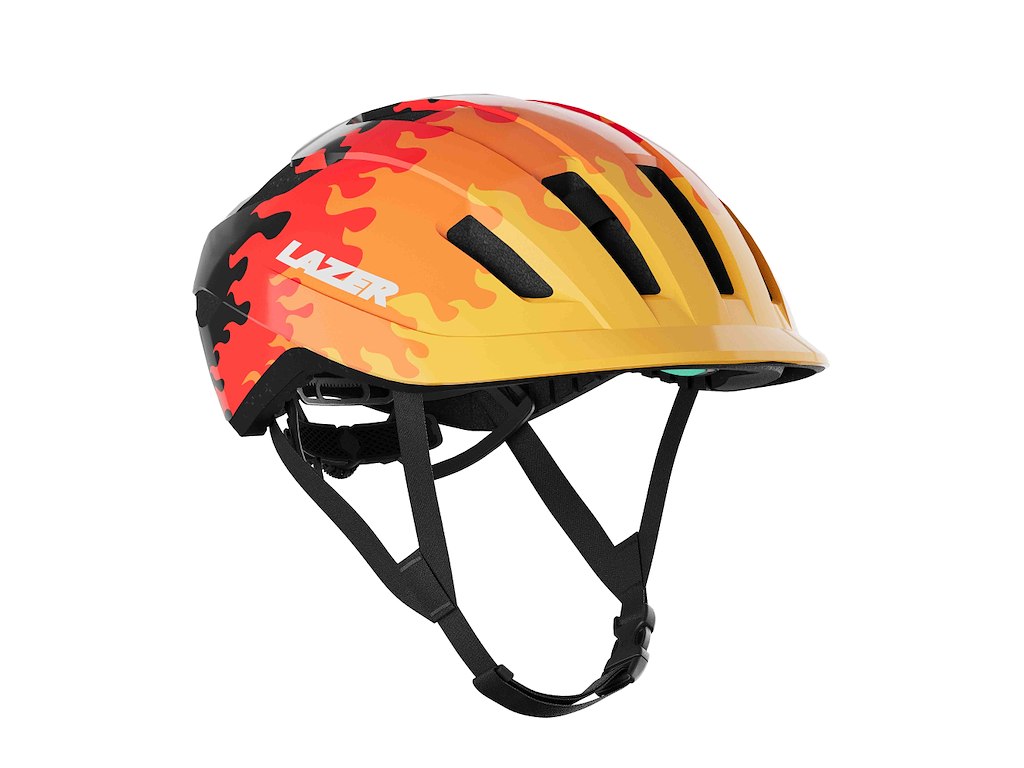 Lazer J1 KinetiCore cykelhjelm 50-56 cm flammer junior