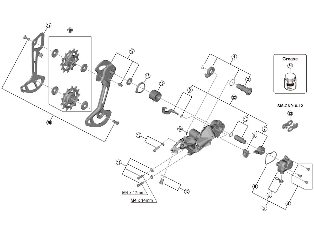 Shimano XTR stabilisatorenhedssæt til bagskifter model RD-M9120-SGS
