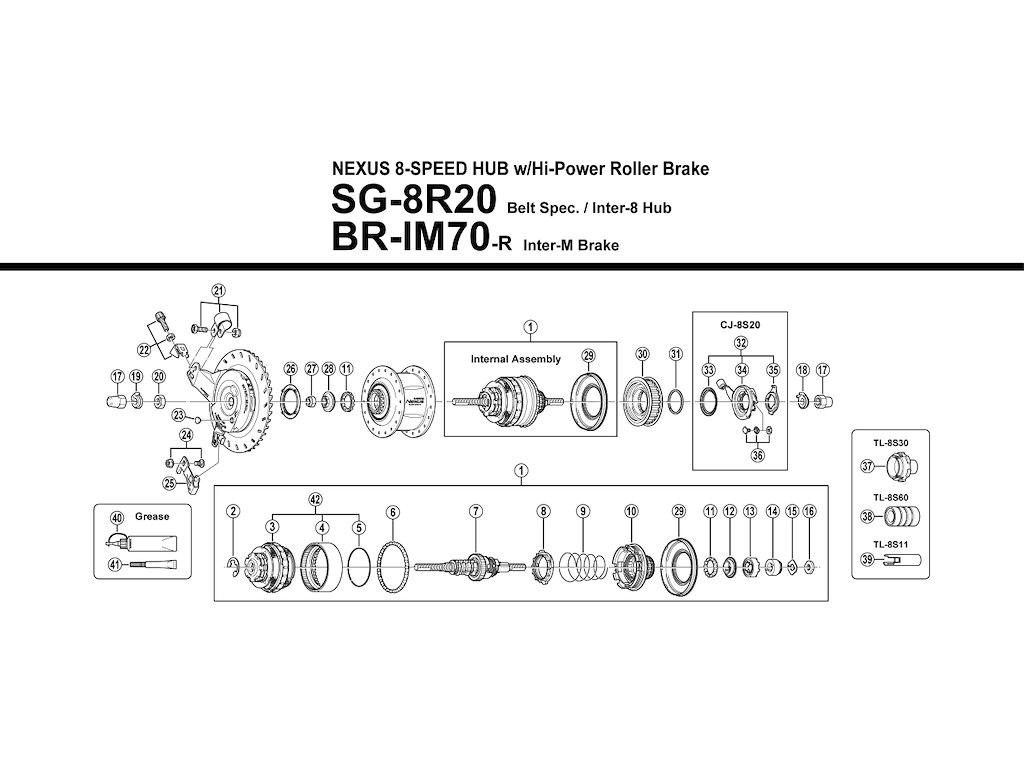 Shimano Nexus 8 planethjulssæt SG-8R20