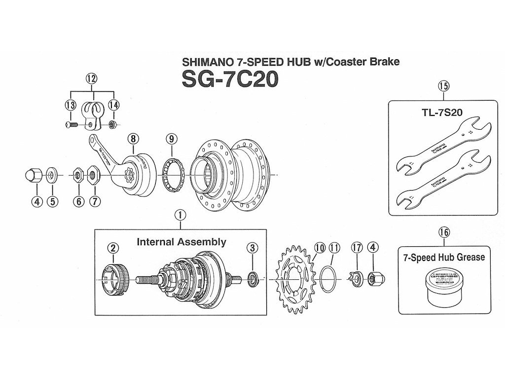 Shimano Nexus 7 stopmøtrik SG-7C20