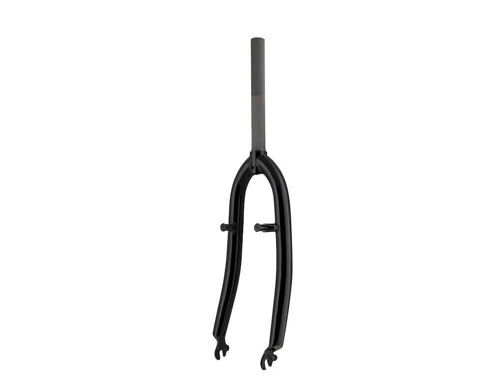 FORCE forgaffel MTB 24" stål 1" med gevind (100mm) - 200mm lang V-bremse - blank sort