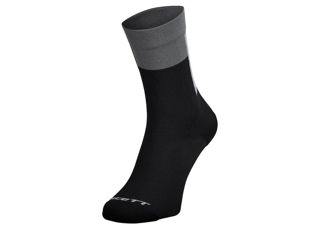 SCOTT Crew Block Stripe - Cykelstrømper - Sort/Grå - Str. 36-38 (S)