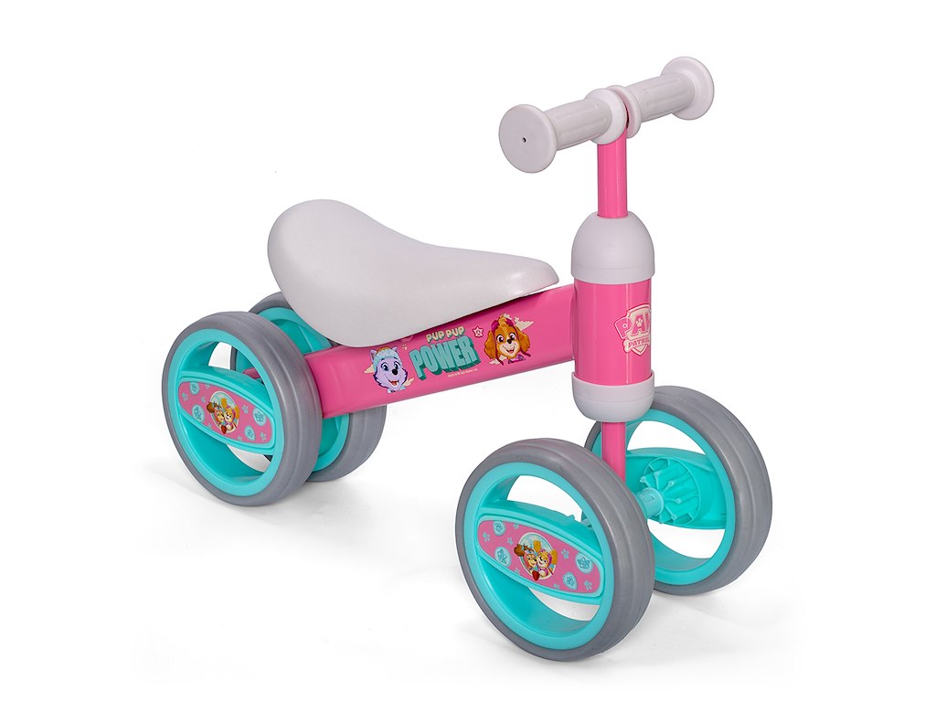 Seven Paw Patrol Piger Firehjulet Løbecykel - Lyserød/Hvid