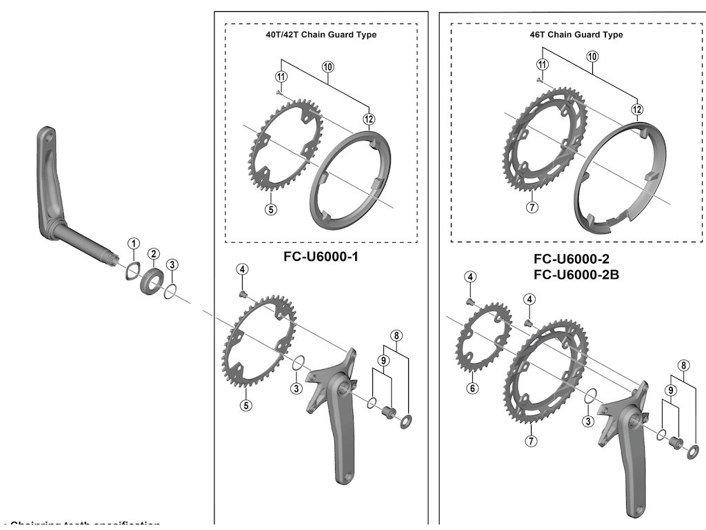 Shimano Cues bolt enhed til kranksæt model FC-U6000