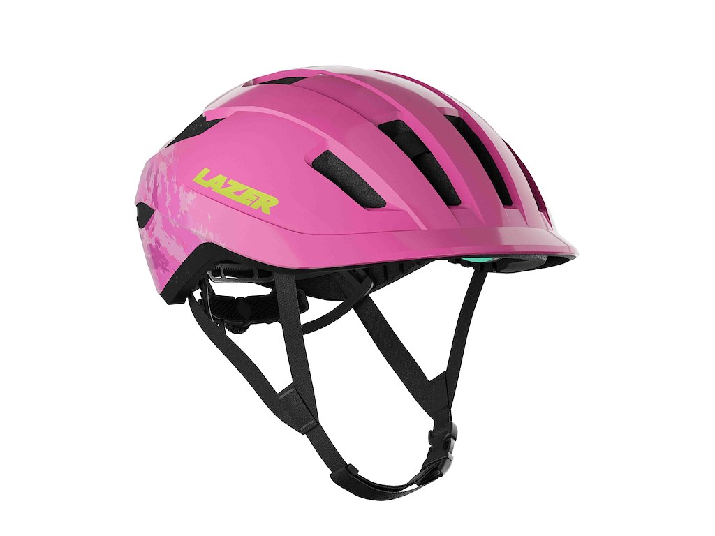 Lazer J1 KinetiCore cykelhjelm 50-56 cm pink clouds junior