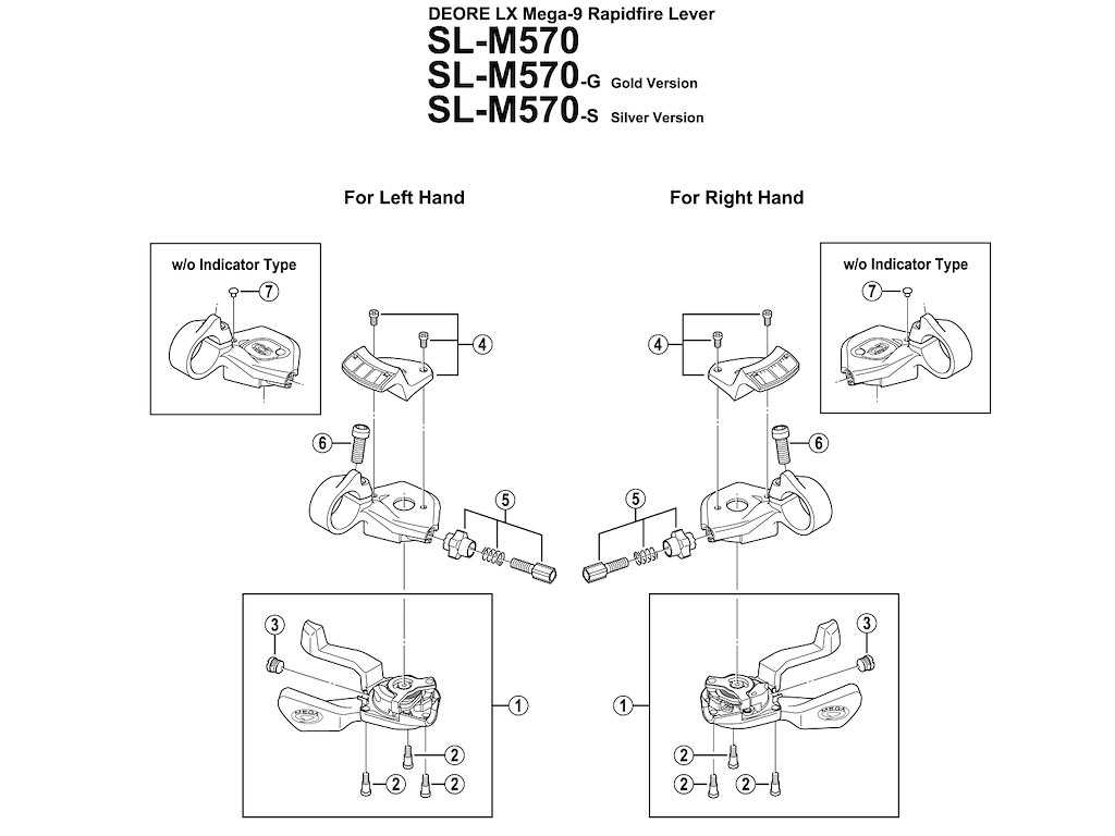 Shimano indikator unit højre 9 gear til SL-M570