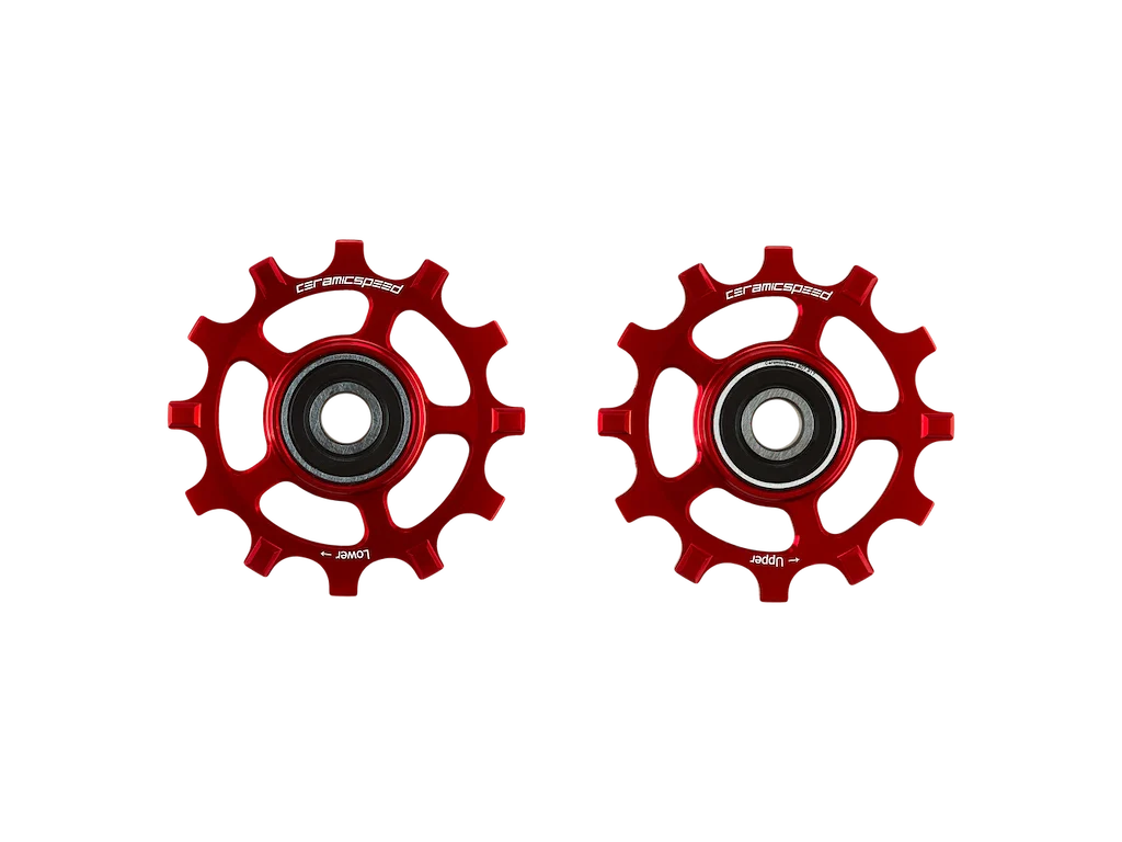 Ceramicspeed pulleyhjul Shimano 9100/8000/RX800/GRX 11 speed Narrow Wide coated rød