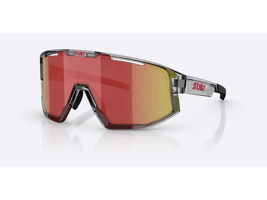 Bliz Fusion Small - Cykelbriller - Transparent Dark Grey/Brown/Red Multi