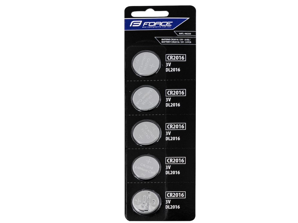 FORCE CR2016 Batterier - 5 Pak