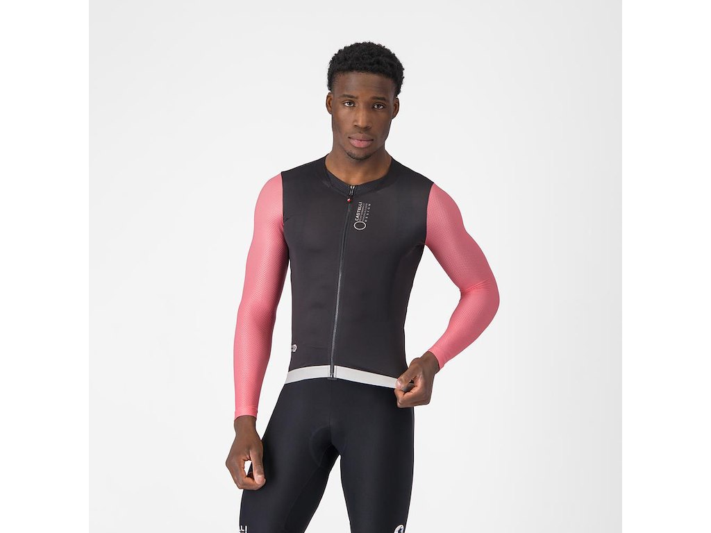 Castelli Coretto LS Jersey - Cykeltrøje - Lange Ærmer - Herre - Black/Rosa Giro/Silver Moon - M