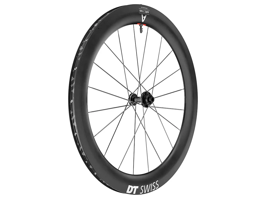 DT SWISS ARC 1100 700c 65mm forhjul skivebremse center lock E-Thru carbon