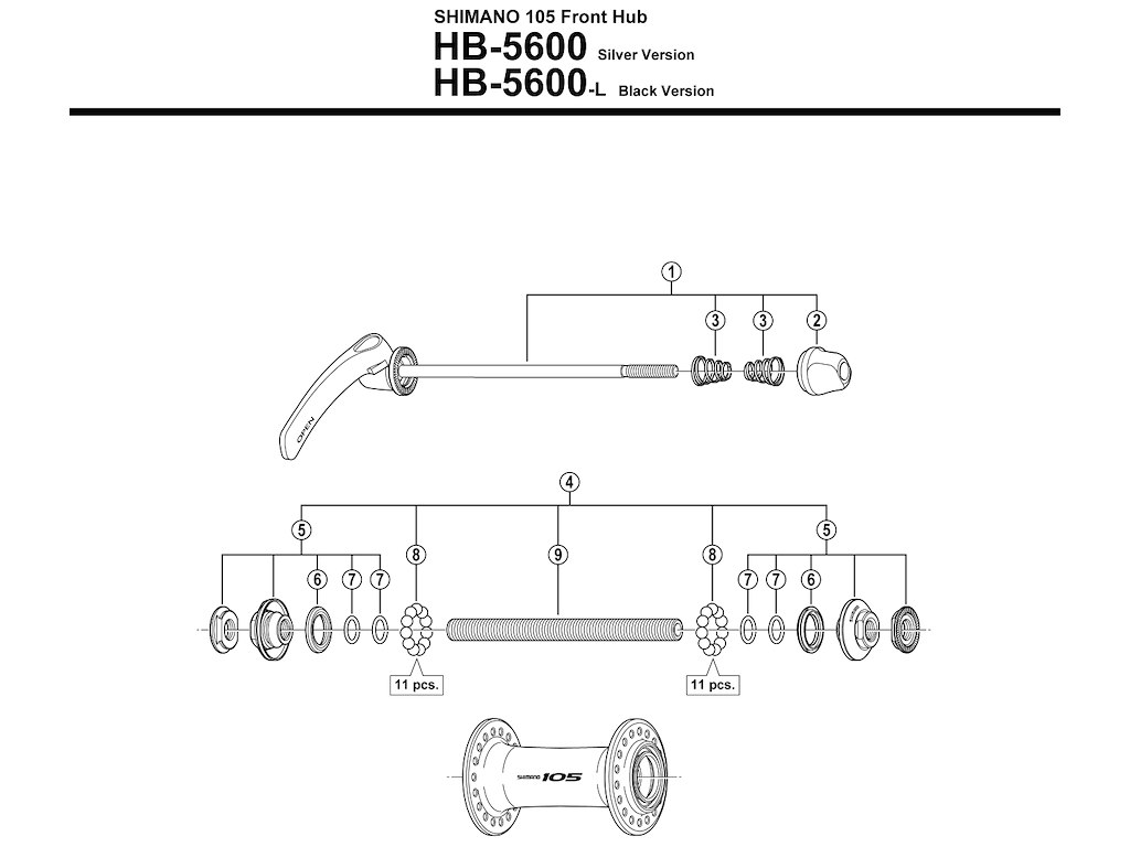 Shimano 105 konus til fornav HB-5600