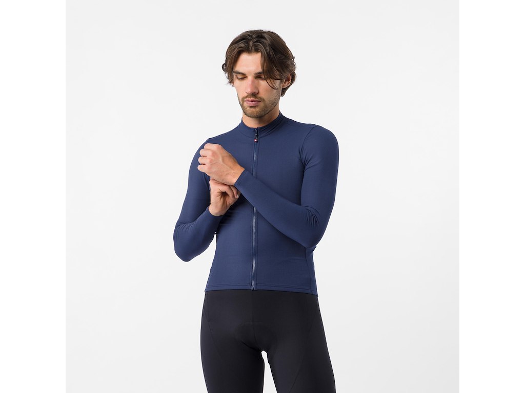 Castelli Thermowoven LS Jersey - Cykeltrøje - Lange ærmer - Herre - Belgian Blue - Str. S