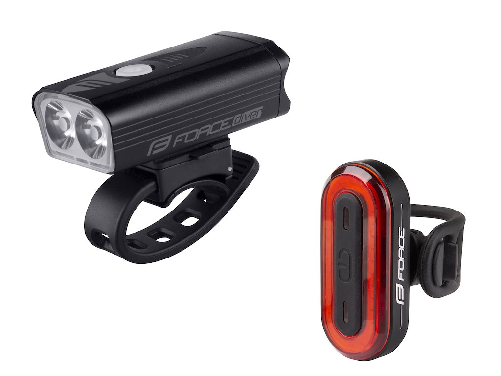 FORCE Diver Arc Lygtesæt - USB Opladelig - 900/40 Lumen