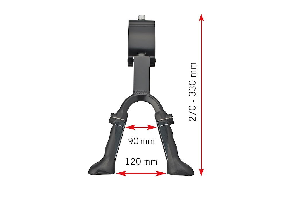 Ergotec Comfort Double Støtteben 24-28" cykler - 270-330mm høj - Sort