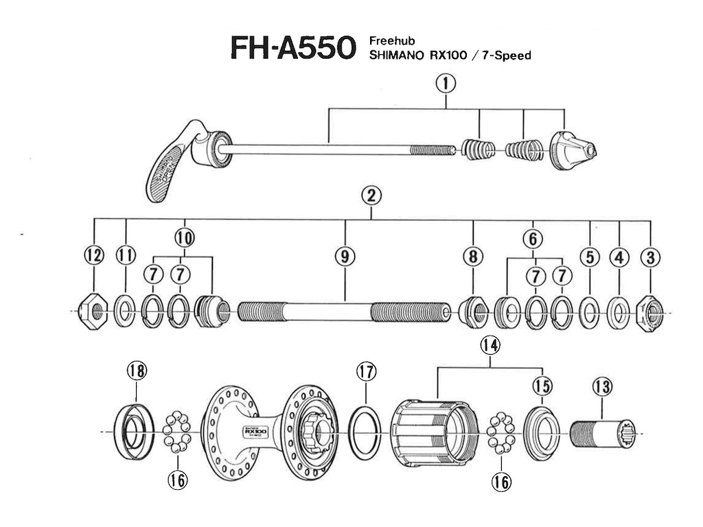 Shimano konus højre til bagnav FH-A550 passer til flere modeller