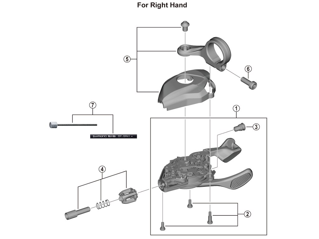 Shimano XT enhed højre til skiftegreb model SL-M8130-R11 R