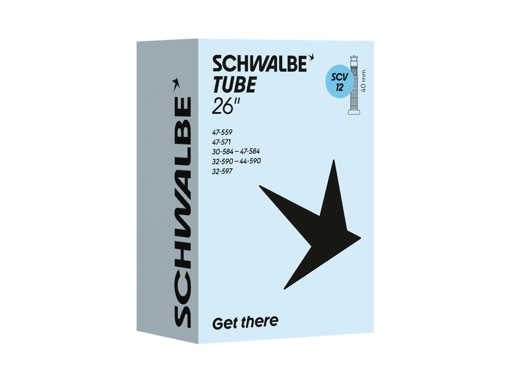 Schwalbe slange 26" (25/40-559) med SCV Clik ventil - SCV12