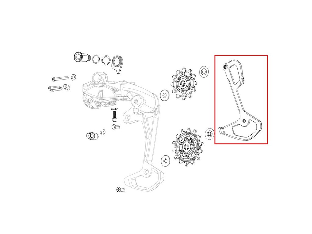 SRAM Force XPLR AXS E1 inderplade i carbon til bagskifter