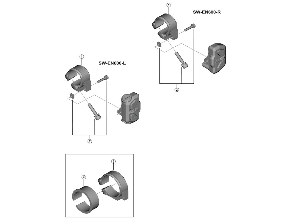 Shimano beslag 22,2mm i diameter med møtrik til kontakt model SW-EN600