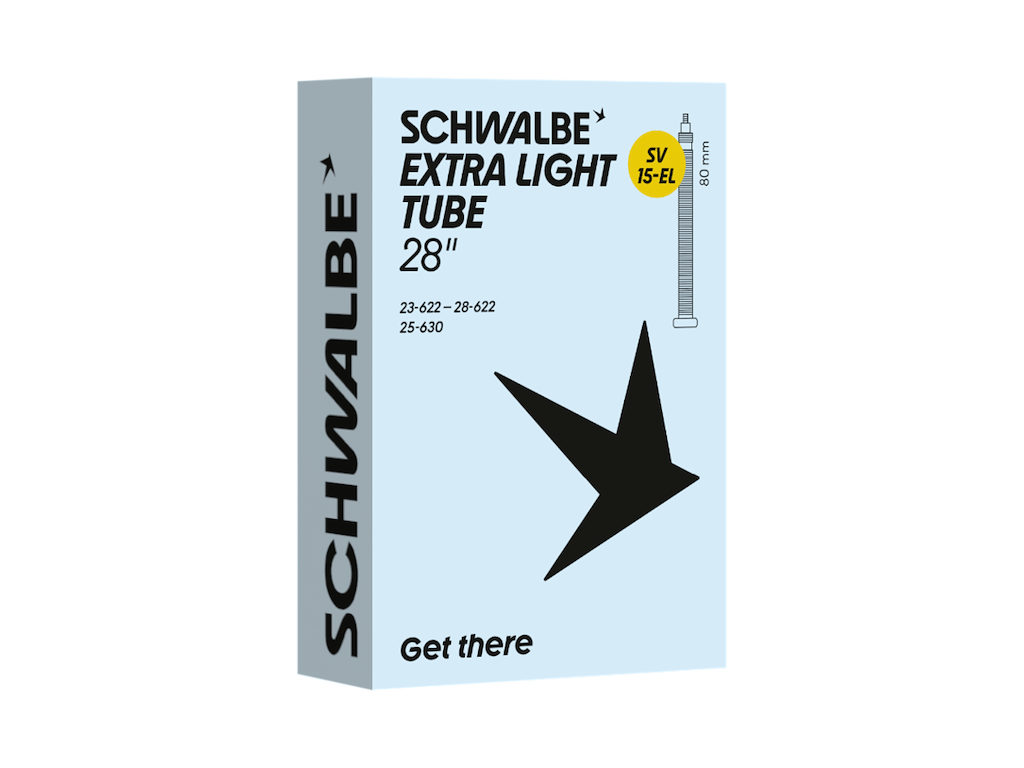 Schwalbe Extra Light slange 700c/28"x0,90-1,10 (23/28-622/630) med 80mm lang racerventil SV15-EL