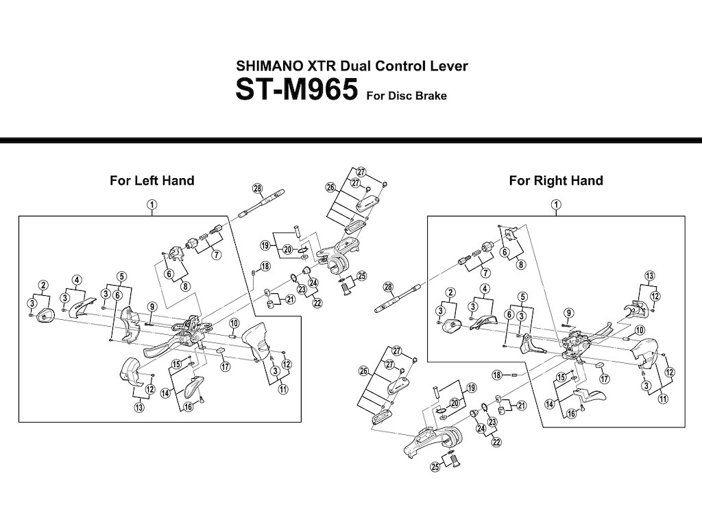 Shimano XTR grebsaksel venstre til model ST-M965
