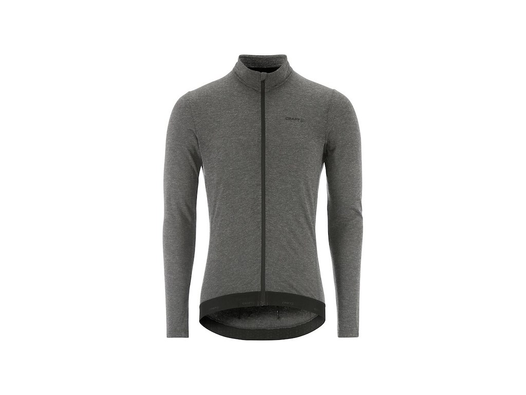 Craft Bike Subz Wool Cykeltrøje med lange ærmer - Herre - Black/Melang - Str. XL