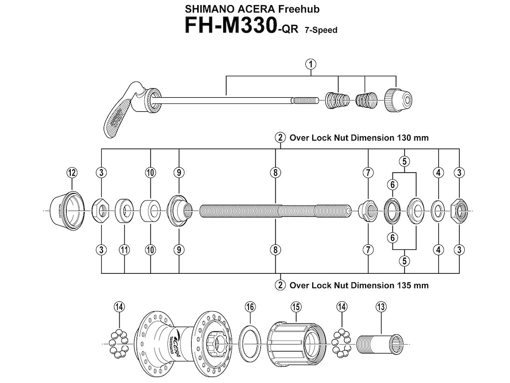 Shimano konus venstre til bagnav FH-M330