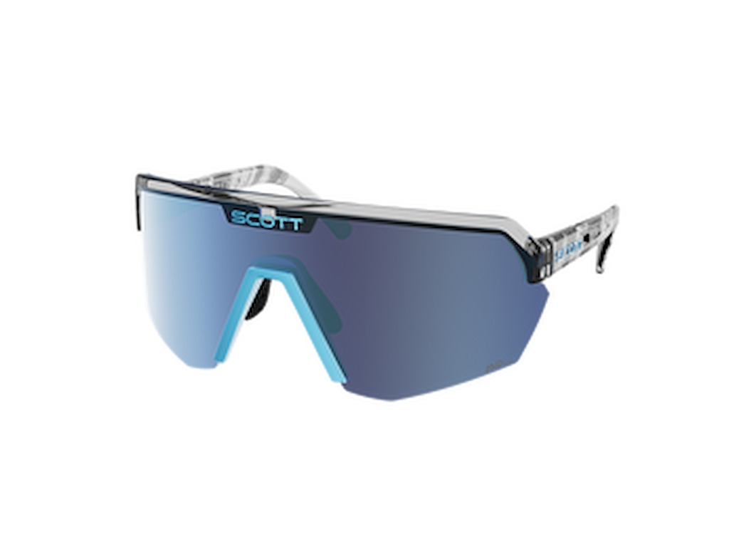 SCOTT Sport Shield - Cykelbriller - Sort/Neon Blå/AMP Blue Chrome