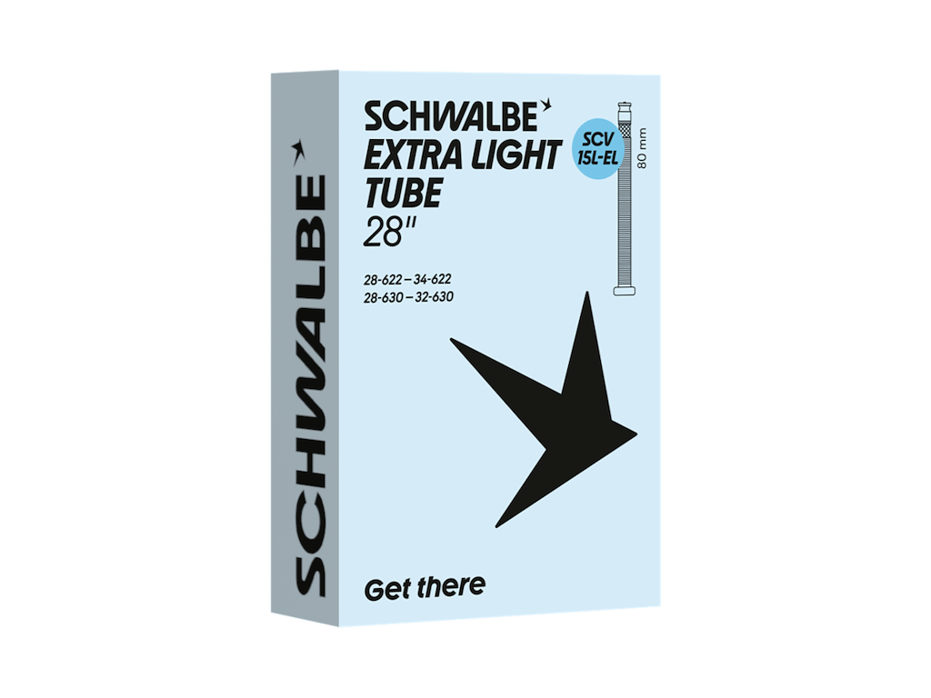 Schwalbe Extra Light slange 700c/28"x1,10-1,40 (28/34-622/630) med 80mm lang SCV Clik ventil SCV15L-