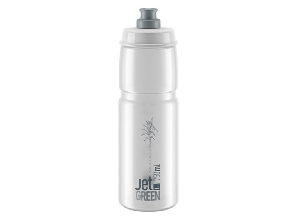 Elite Bottle Jet Green Clear Grey Logo 750ml - Drikkeflaske