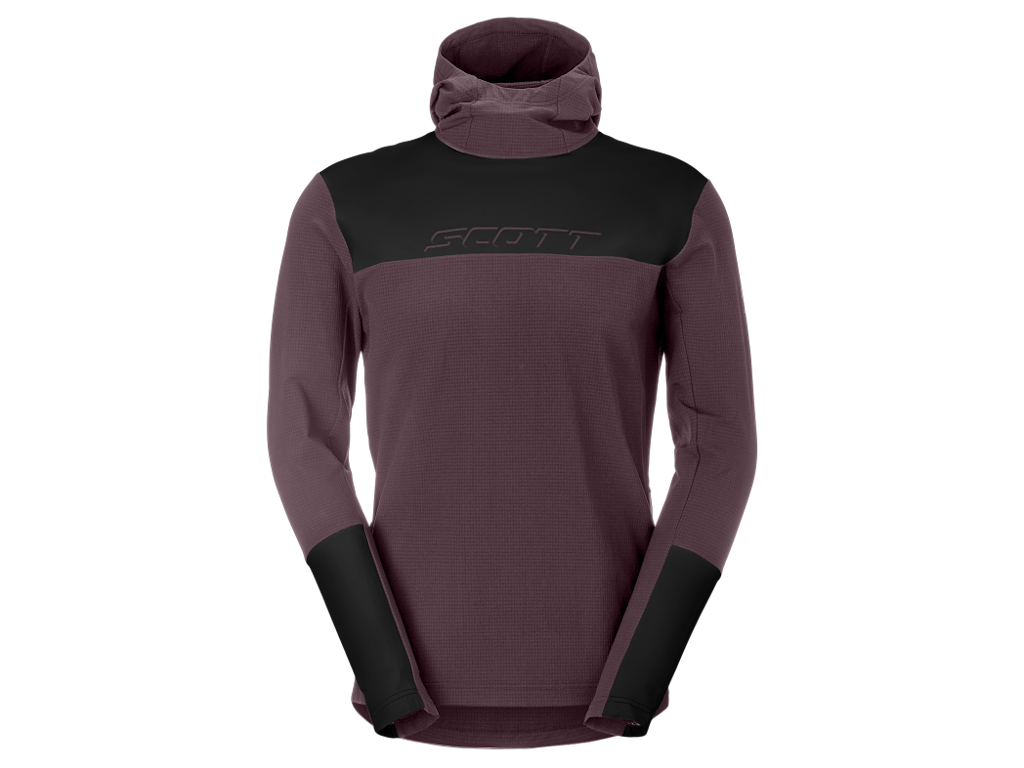 SCOTT Vertic Pro Warm Hoodie - Hoodie - Herre - Cocoa Red/Sort - Str. M