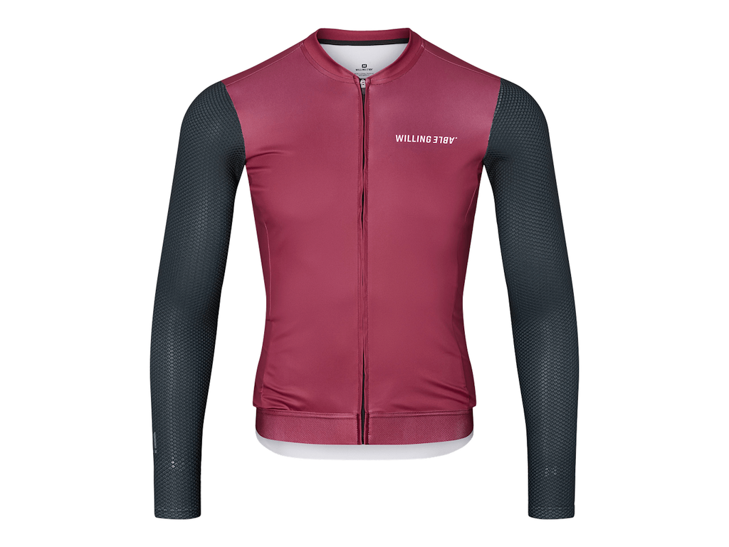 Willing Able Tabayesco Two cykeltrøje lange ærmer rød/sort unisex