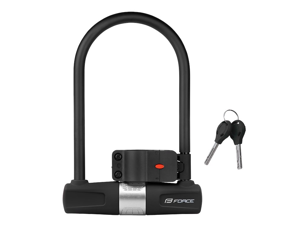 FORCE U-lås med holder 11,5cm x 18,9cm - Sort
