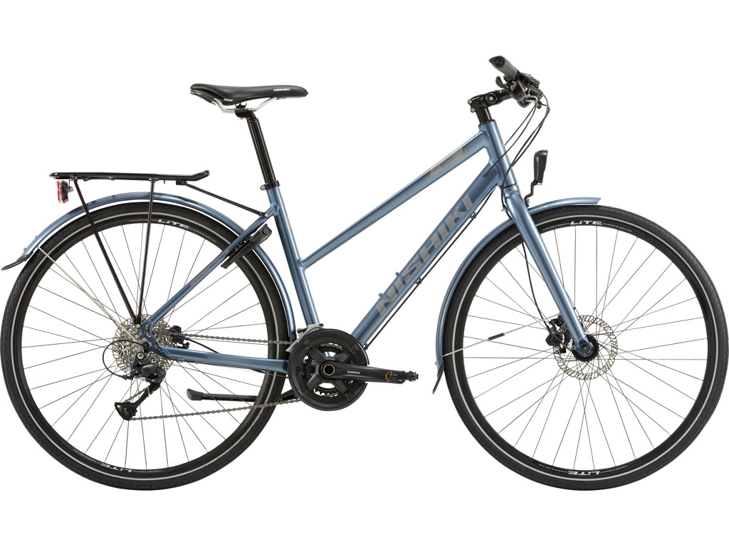 Nishiki City 501 citybike 18 gear Shimano Acera skivebremser blå dame