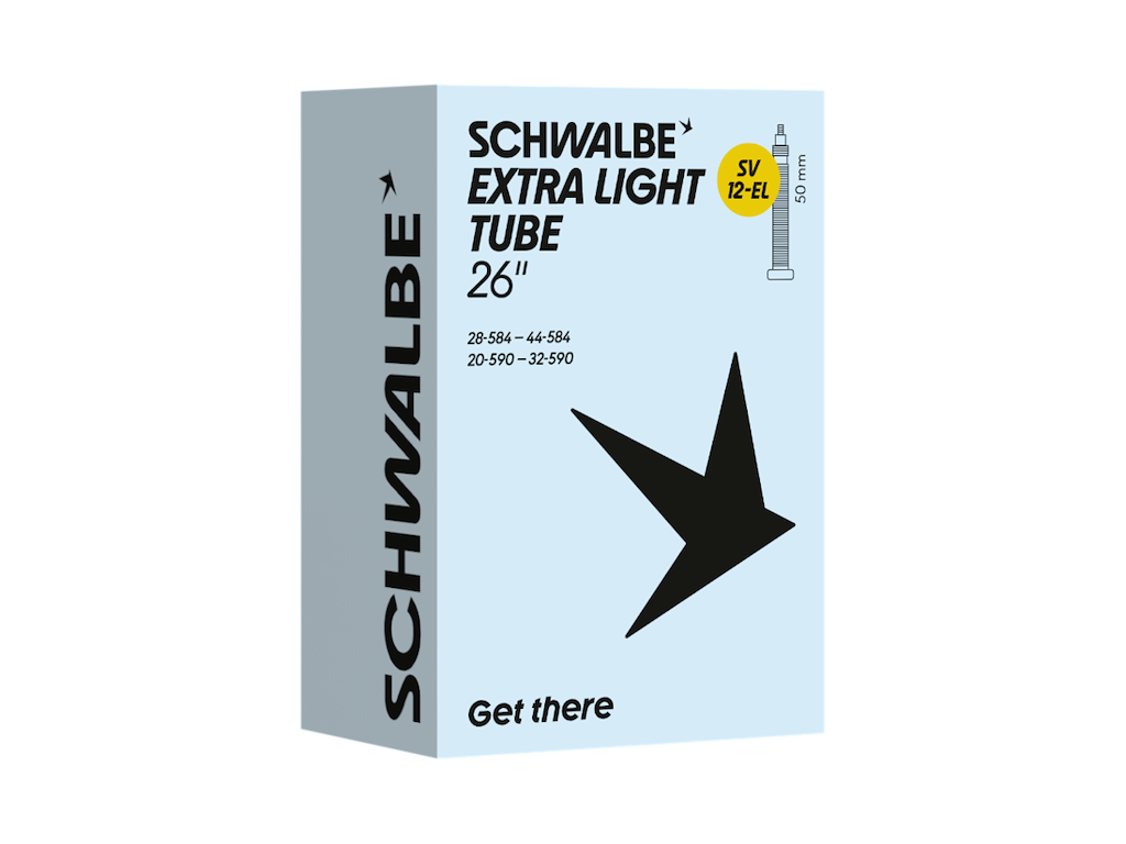 Schwalbe Extra Light slange 26/27,5"x1,10-1,80 (28/44-584/590) med 50mm lang racerventil SV12-EL