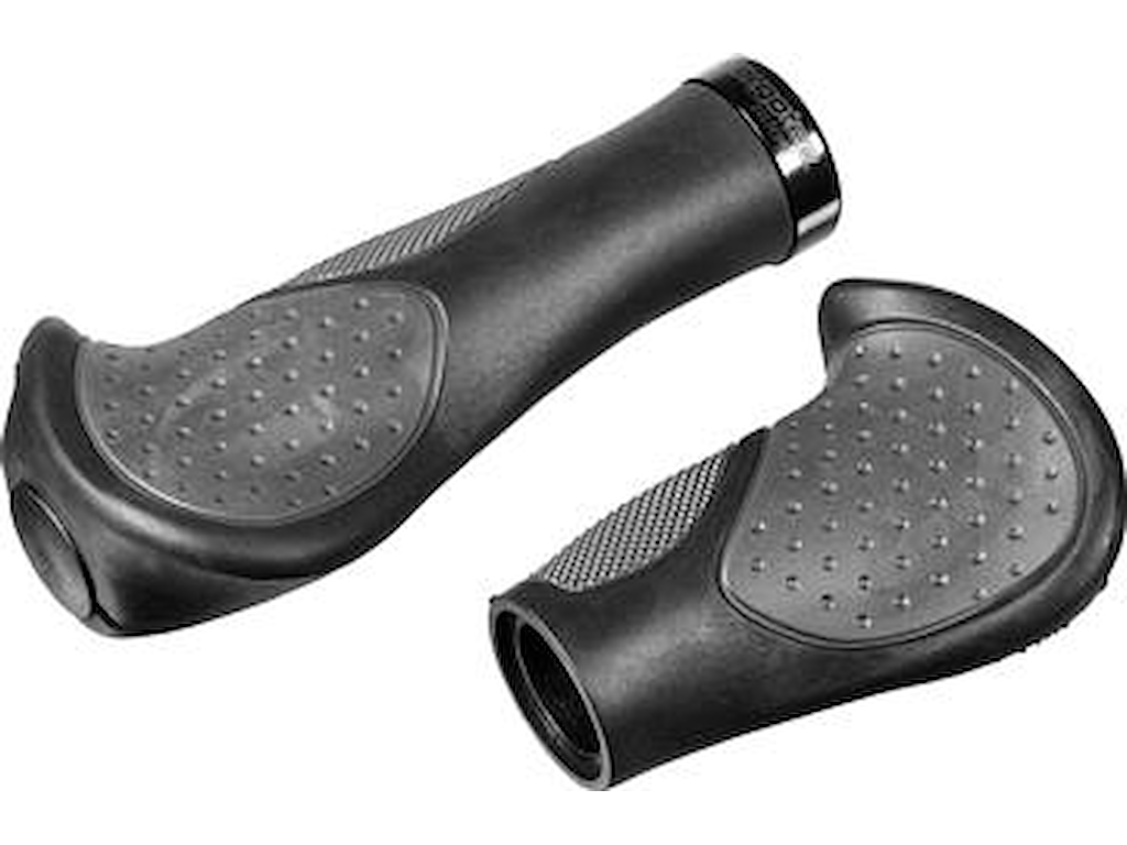 Ergotec Frisco 2 Silikon Håndtag i sæt 140/95mm bred ø22,2mm - Sort/Grå