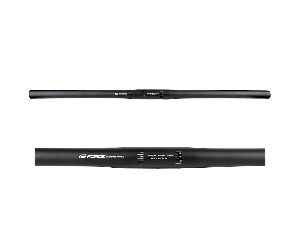 FORCE BASIC H4.1 styr MTB flat 25,4/600 mm aluminium mat sort