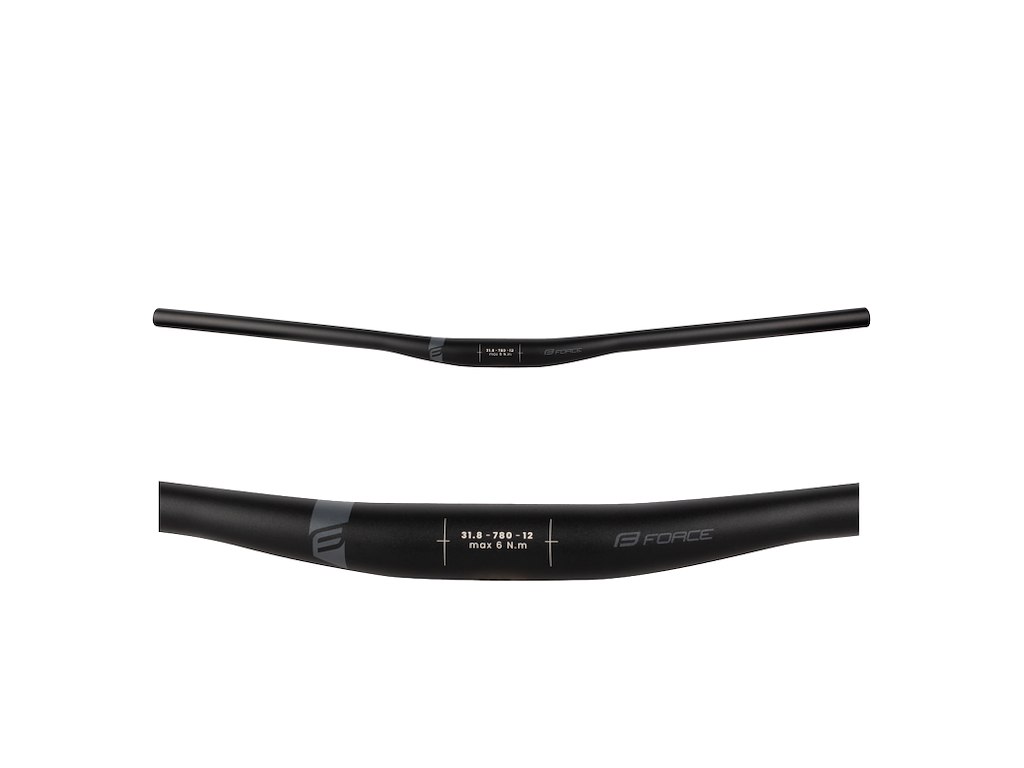 FORCE TEAM styr MTB rised 31,8/780 mm aluminium mat sort