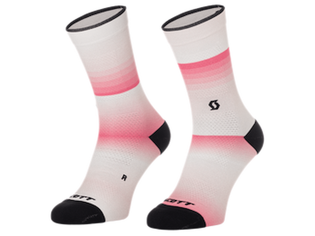 SCOTT Crew Gradient Stripes - Cykelstrømper - Pink/Hvid - Str. 39-41 (M)