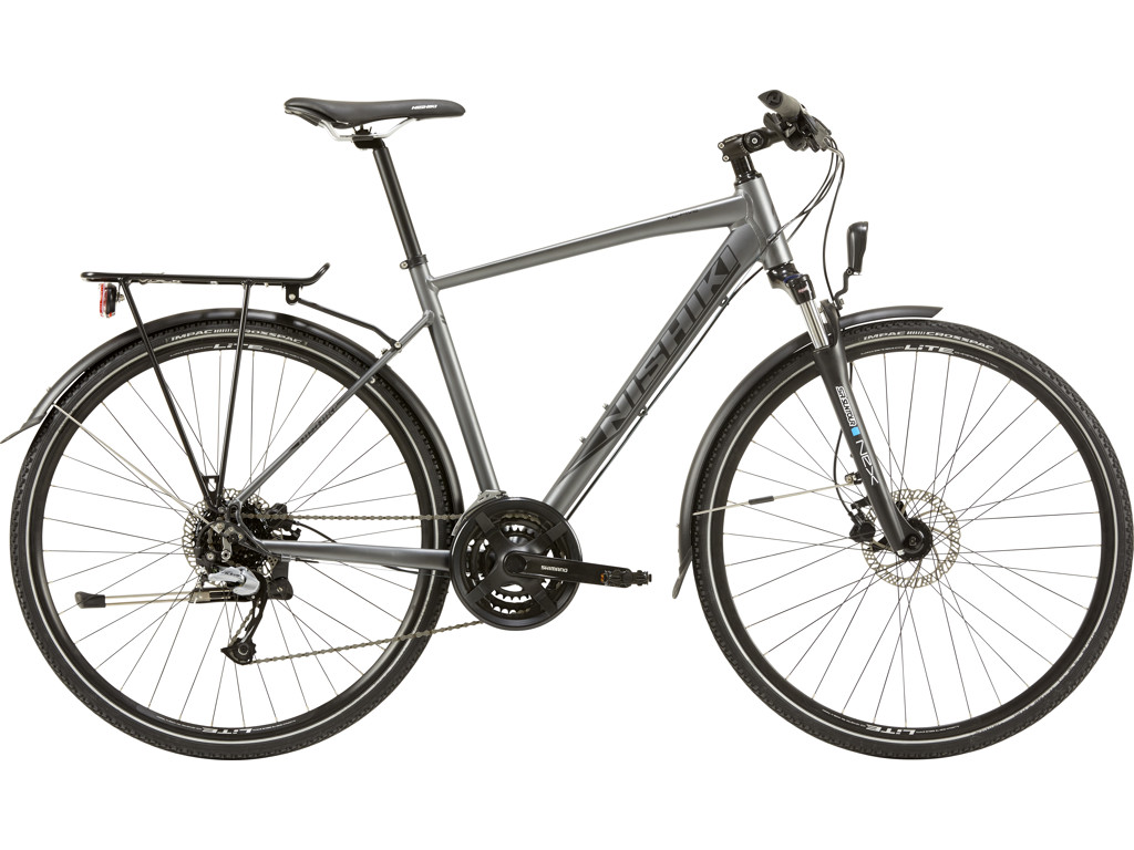 Nishiki XC Five hybrid 24 gear Shimano Acera skivebremser grå herre