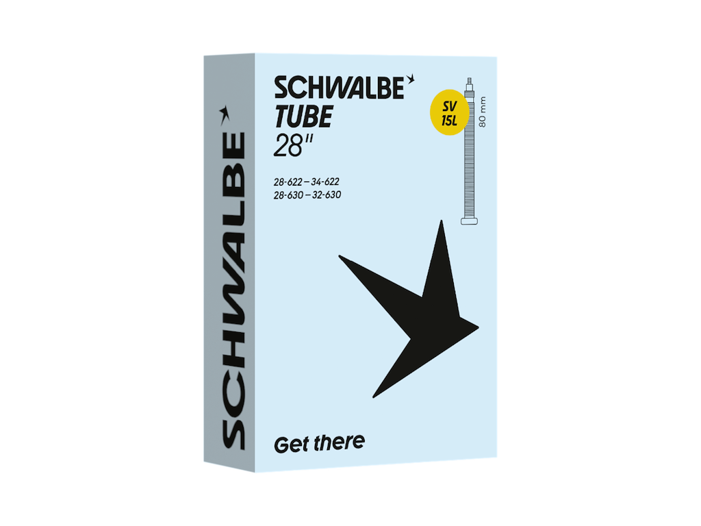 Schwalbe slange 700c/28"x1,10-1,40 (28/34-622/630) med 80mm lang racerventil SV15L