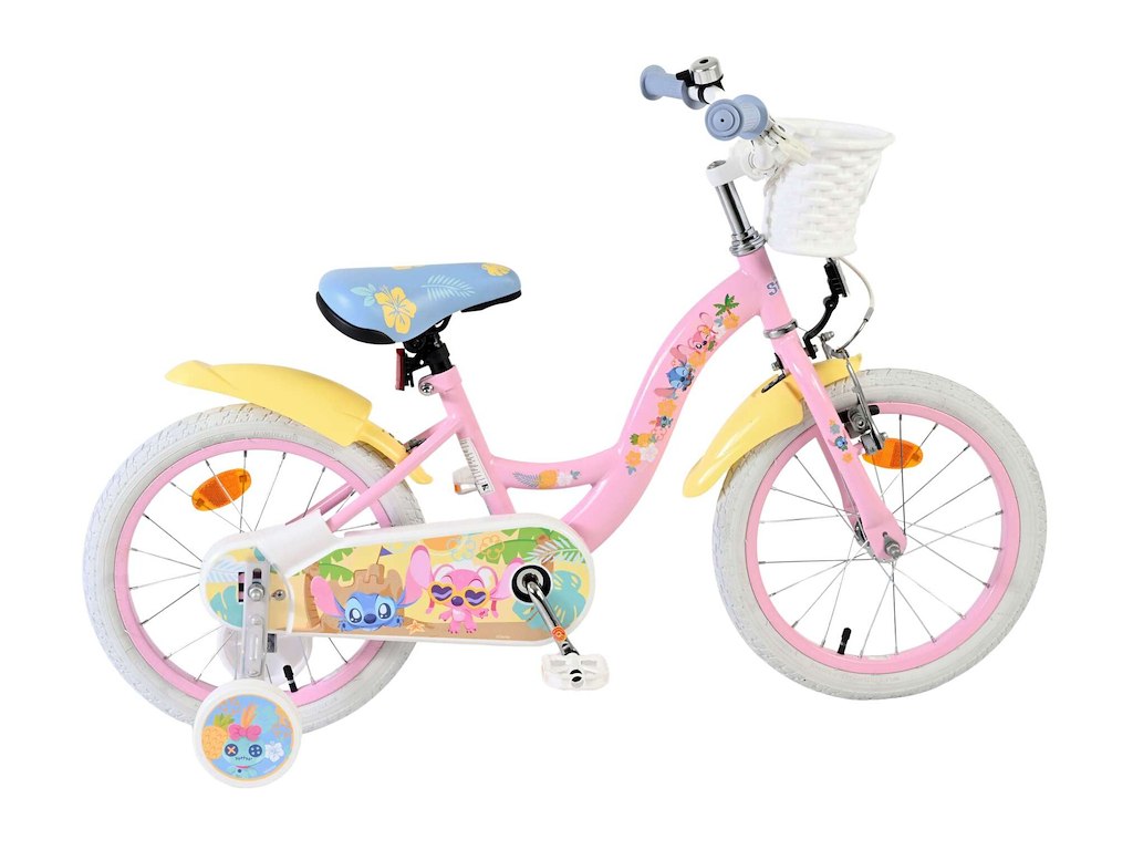 Volare Disney Stitch Børnecykel - 16" med støttehjul - Lyserød