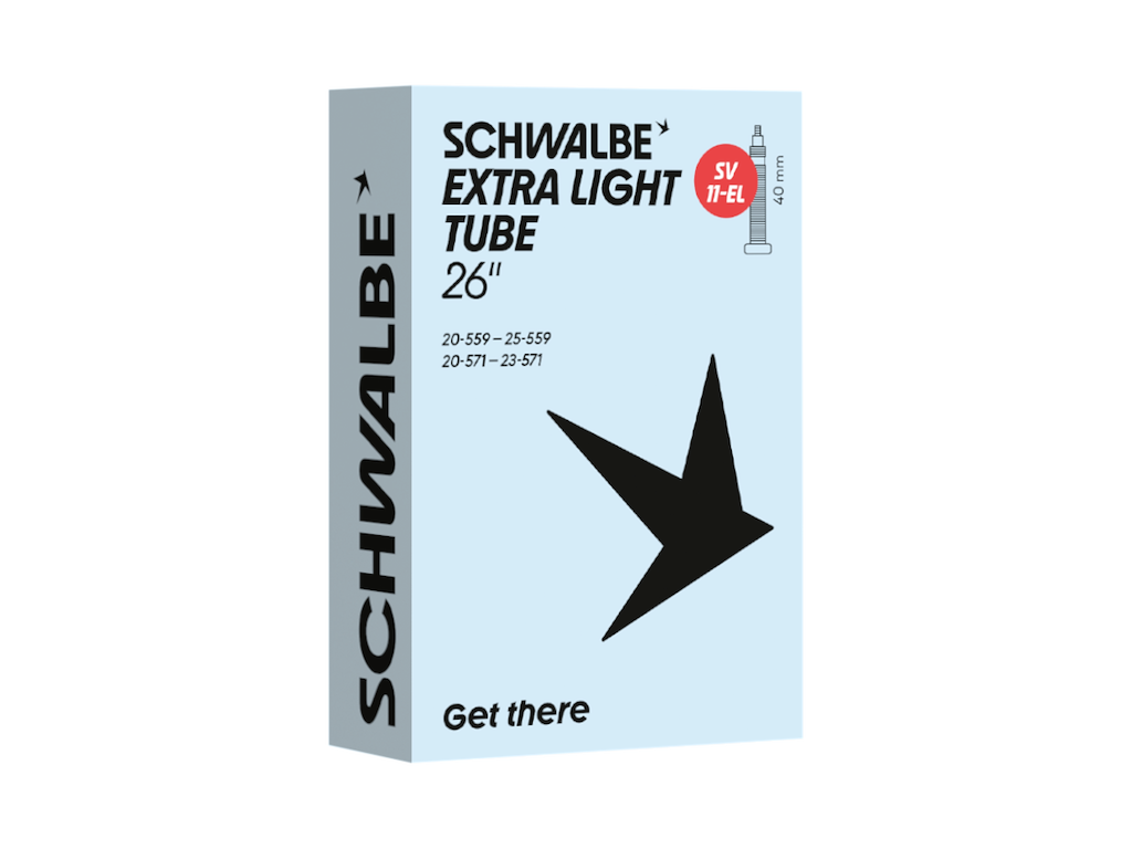 Schwalbe Extra Light slange 26"x0,80-1,00 (20/25-559) med 40mm lang racerventil SV11-EL
