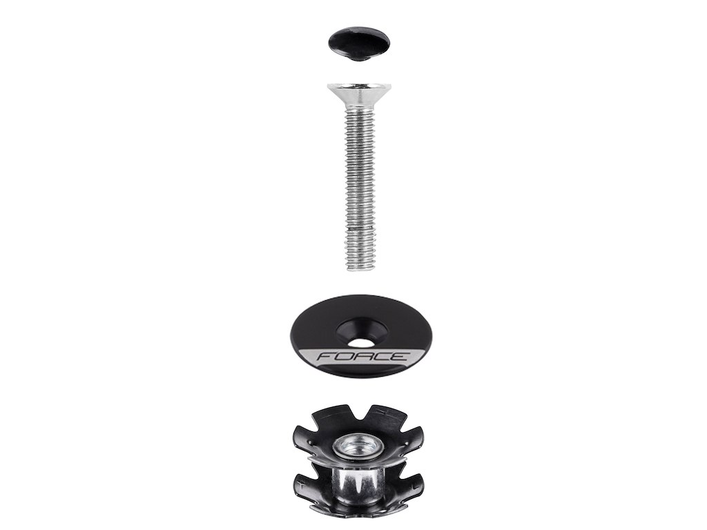 FORCE star nut AHEAD 1 1/8'' aluminium - sort