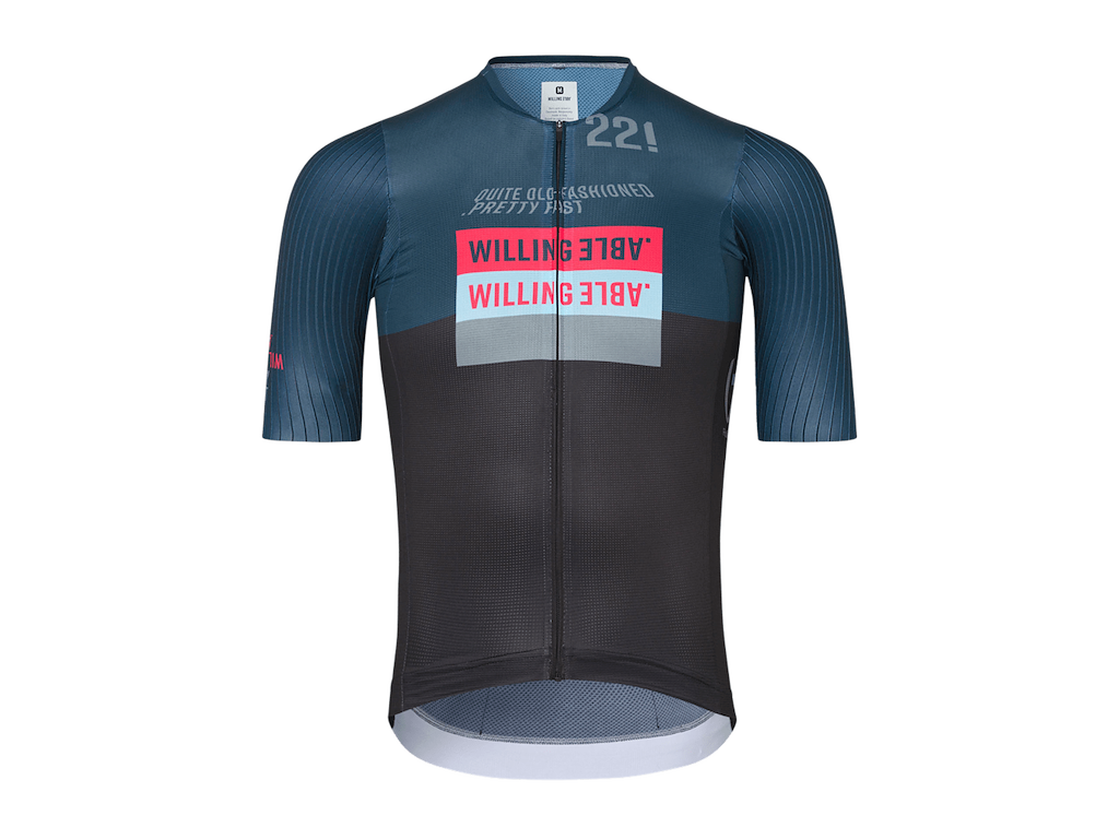 Willing Able Tricolore cykeltrøje korte ærmer blå/sort unisex