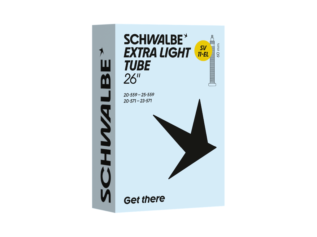 Schwalbe Extra Light slange 26"x0,80-1,00 (20/25-559) med 60mm lang racerventil SV11-EL